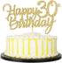 PALASASA Gold Happy Birthday cake topper - Hello 30, Cheers to 30 Years, 30 Anniversary/Birthday Cake Topper Party Decoration (30th)...
