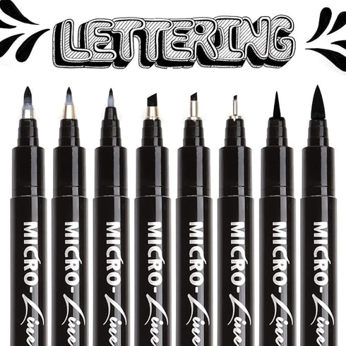 dainayw Calligraphy Brush Pen, Hand Lettering Pens, 8 Size Black Markers Set for Artist Sketch, Technical, Writing, Art Drawing...