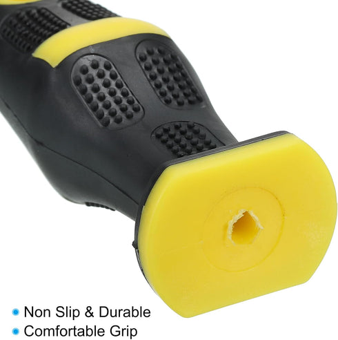 PATIKIL 4.5 Inch Plastic File Handle, 5 Pack File Cutting Tool File Handle Replacement Accessories for 0.22" Diameter File, Black Yellow...