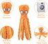 WishLotus Octopus Dog Chew Toy, No Stuffing Plush Dog Squeaky Toy with Crinkle Paper in Legs, Corduroy Interactive Dog Play Toy Dog Teething Toy f...