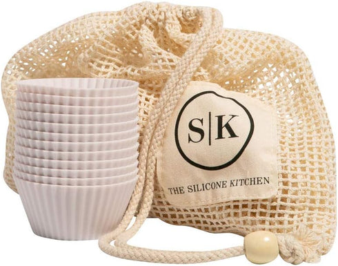 The Silicone Kitchen Reusable Silicone Baking Cups, Non-Toxic, BPA Free, Dishwasher Safe, Regular, 24 Pack, Designer White...