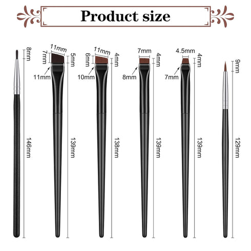 30 Pcs Eyeliner Brush Set Gel Angled Eye Liner Brush Fine Flat Slanted Eyebrow Brushes Define Brow Brushes Thin Makeup Brushes Tool for Women Girl...