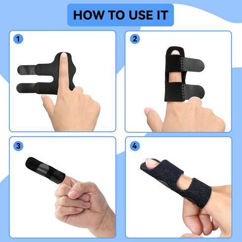 Finger Splint, Universal Trigger Finger Brace for Broken/Arthritis Pain and Sprain Relief, Trigger Finger Splint for Middle, Index, Ring (4 Pack,B...