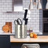 Stainless Steel Utensil Holder Kitchen Holder Restaurant Cooking Utensil Holder for Forks Spatula, 5.3'' x 5.1" Round Utensil Organizer...