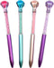 Diamond Pens Pack of 4 Cute Ballpoint Pens Retractable Ballpoint Pen gem pens Rhinestones Crystal Bling Plated Metal Color Blue Gel Ink Office Sup...