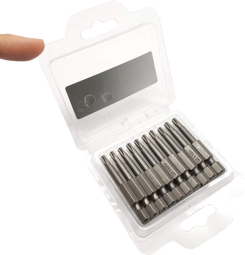 10PCS 3"/75mm T30 Torx Head Screwdriver Bit Set, 1/4 Inch Hex Shank with Quick Release Slot,S2 Steel Magnetic Security Tamper Proof Star 6 Point S...