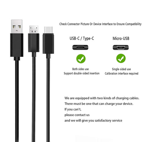 Tablet Fast Charger with 6.5Ft USB-C and Micro Cable (Designed for use with All Fire HD8 Tablets and All Fire HD8 Plus,Kids Edition,Kids Pro)...