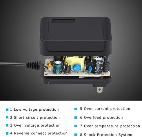 SUPERNIGHT 12V 2A Power Adapter Supply AC 100-240V to DC Power Supply DC Jack 5.5x2.1mm for Led Light Strips, String Lights, Router, CCTV Camera S...