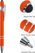 PATIKIL Ballpoint Pen with Stylus Tip, 6 Pack 2 in 1 Metal Pen Black Ink 1.0mm Medium Point Stylus Pen for Touch Screens Style 1, Orange...