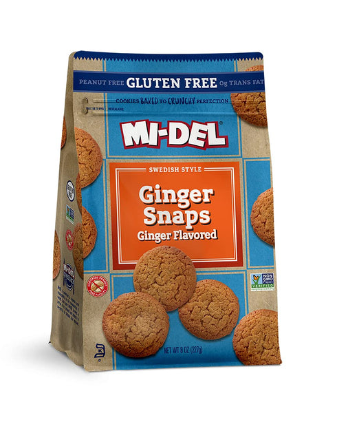 Mi-Del Ginger Snap Cookies Flavor - Non GMO Certified, 0g Trans Fat Gluten Free Cookies Snacks (Pack of 1)...