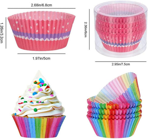 600PCS/Set Muffin Cupcake Paper Cups Cake Forms Cupcake Liner Baking Muffin Box Cup Case Party Tray Cake Mold Decorating Tools...