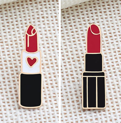 Red Lip Lipstick Enamel Lapel Brooch Pin for Men Women (2 PCS 1#)...
