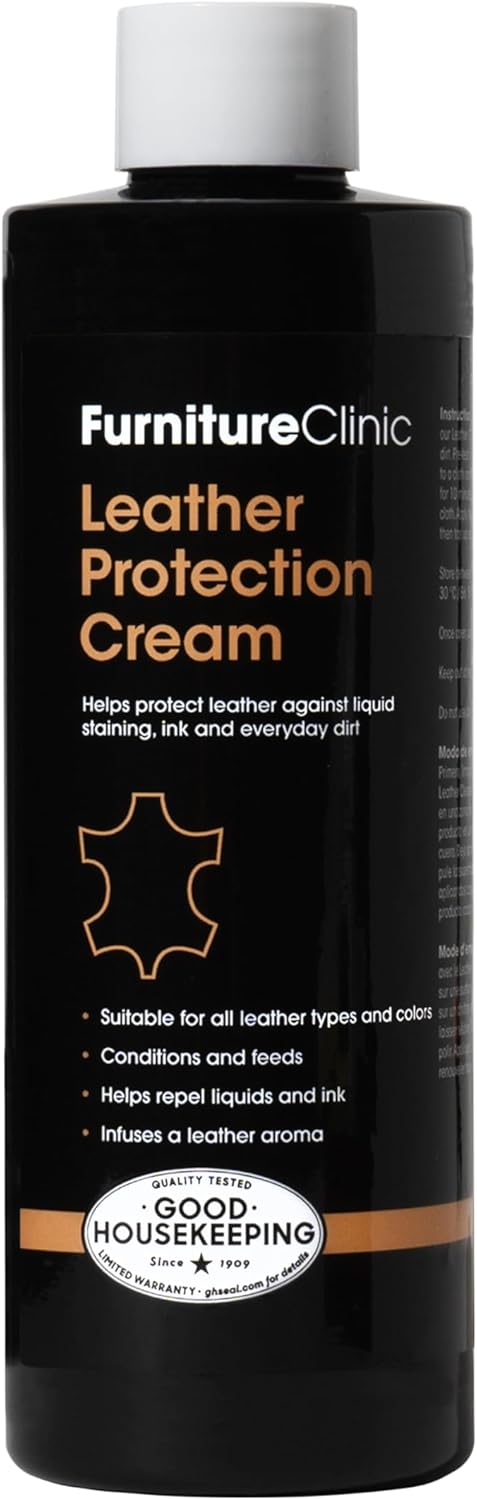 Furniture Clinic Leather Protection Cream | 2-in-1 Leather Conditioner & Waterproofing Protector for Furniture, Shoes, Car Seats & More | Prevent ...