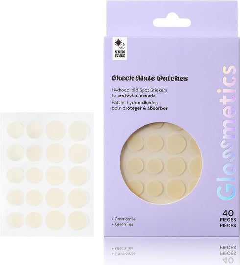 Glossmetics Check Mate Hydrocolloid Spot Stickers - Blemish Dots Clear Pimple Patches for Face, Zit Patches for Blemish Patch (40 Count) (Dots Cle...