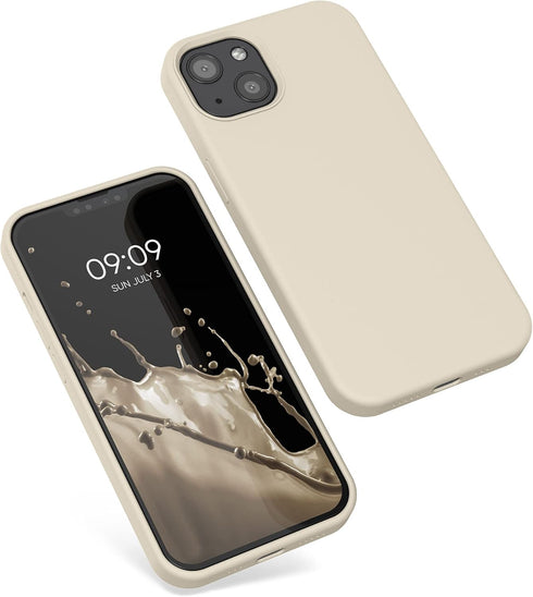 kwmobile Case Compatible with Apple iPhone 13 Case - TPU Silicone Phone Cover with Soft Finish - Cream...