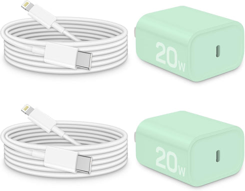 Phone Charger Fast Charging, ?MFi Certified? 2-Pack 20W USB-C Fast Charger with 6FT Fast Charging Cable for IP 14/13/12/11/Xs/8, i Pad and More [G...