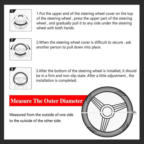 Car Steering Wheel Cover, Steering Wheel Cover for Men and Women, 15 Inch Microfiber Leather Car Steering Wheel Cover, PU Leather Car Steering Whe...