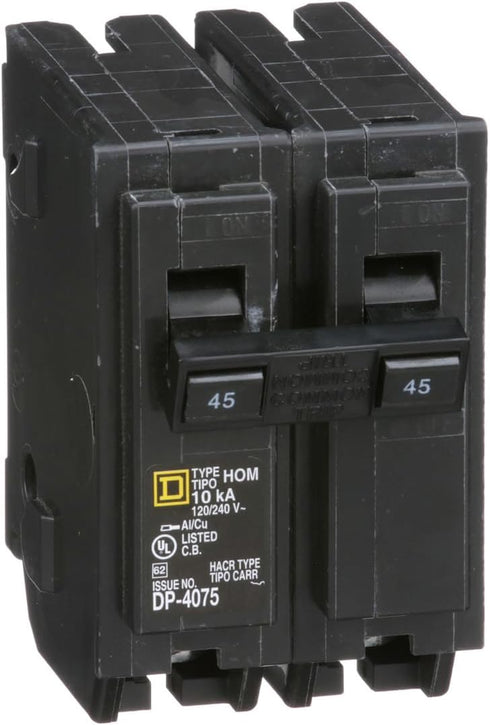 Square D by Schneider Electric HOM245CP Circuit Breaker, 240 Volts, Black...
