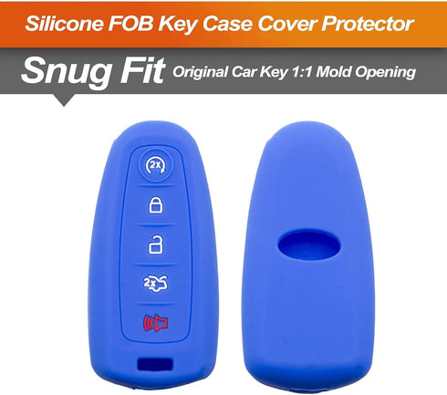 Silicone Key Fob Cover Fit for Ford C-Max Edge Escape Expedition Explorer Fiesta Flex Focus Taurus Lincoln MKS MKT MKX Navigator | Car Accessories...