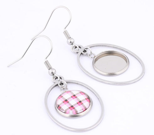 20pcs Stainless Steel Earring Base Blanks Fit 12mm Round Cabochon Bezel Setting Trays DIY Jewelry Making Supplies...