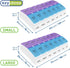 Ezy Dose Weekly (7-Day) AM/PM Pill Organizer, Vitamin and Medicine Box, Small Pop-out Compartments, 2 Times a Day, Blue and Purple Lids...