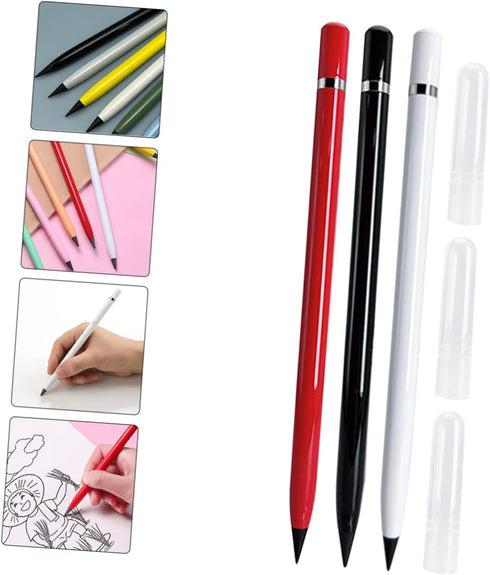 NUOBESTY 3pcs Eternal Pencil Erasable Pencil Forever Art Pencils Everlasting Pencil Drafting Supplies No Sharpening Pencils Black Pencils Ink Engr...