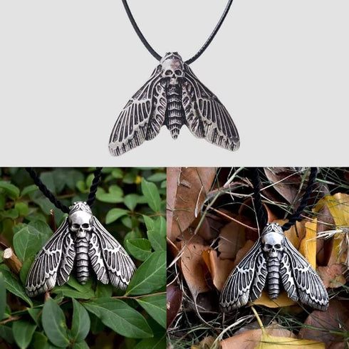 Wixine 2Pcs Skull Head Moth Necklace Animal Pendant Lady Necklace...