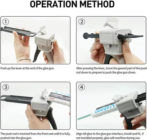 AB glue gun 50ml two-component glue gun 2:1/1:1 glue gun AB epoxy sealant gun coating machine manual glue gun dispensing gun kit...