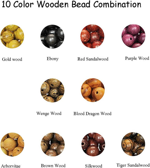 200pcs 8mm Stone Beads Kit Round Loose Gemstone 10 Color Wood Beads for Bracelet Necklace Earrings Jewelry Making...
