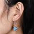 Tiny Turtles Dangle Drop Earrings 925 Sterling Silver Pin Lovely Animal White Opal Hook Hoop Earring Drops Delicate Jewelry Gift for Women Girls S...