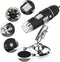 USB Digital Microscope 1600x 8 LED Magnification Endoscope Camera with Metal Stand Compatible with Windows, Android and Mac...