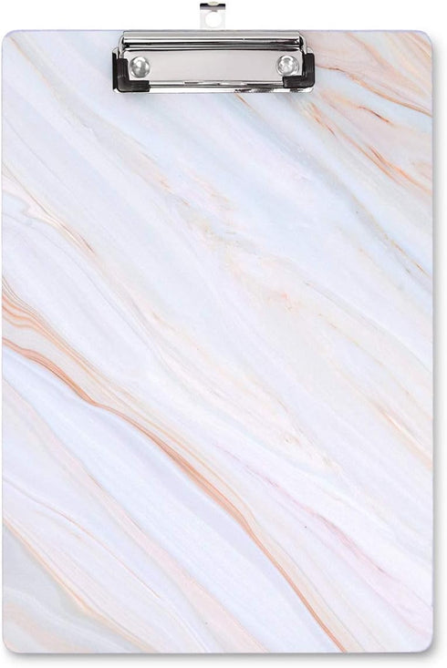 WAVEYU Marble Hardboard Office Clipboard, Decorative Clipboard with Low Profile Clip Chic Designed for Students Classroom School and Office Use, W...