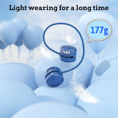 HandFan Portable Neck Fan, Hands Free Bladeless Fan, 1600mAh Battery Operated Wearable Personal Fan, Turbo Fan for Men Women, 360° Bendable 3 Spee...