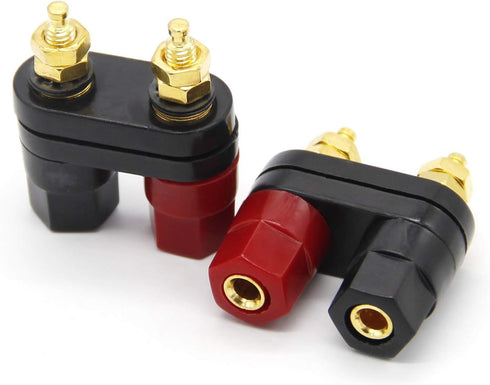 4Pcs Banana Plug Jack Female Socket Gold Plated Terminal Binding Post Dual 4mm Banana Plugs Connector for Speaker Amplifier Terminal...