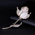 Rose Flower Brooch Elegant Shining Crystal Flower Brooches Opal Stone Rhinestone Lapel Pin for Wedding Bouquet Christmas Party Valentine’s Day Gif...