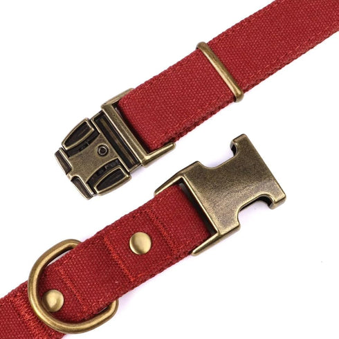 PET ARTIST Dog Collars for Small Dogs, Heavy Duty Dog Collar with Quick Release Metal Buckle, Soft Padded Nylon Red Dog Collar, Adjustable Durable...