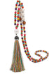 Boho Beads Necklaces Chakra Statement Long Chain Tassel Necklace Jewerly Handmade Fashion Jewelry (Beads Necklaces, Multi-color mixing)...