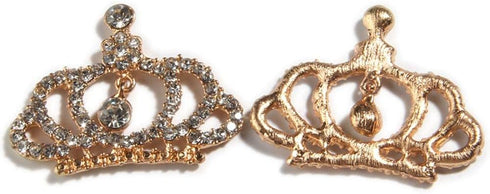45mm Big Bling Gold Flatback Crystal Crown Rhinestone Buttons Embellishment for DIY Handbag Shoes Wedding Invitation Decoration 20PC (Golden)...