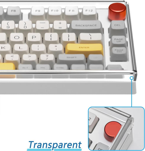 Geekria 75% Knob Keyboard Dust Cover, Clear Acrylic Keypads Cover for 84 Keys Computer Wireless Keyboard, Compatible with EPOMAKER TH80 75% Mechan...