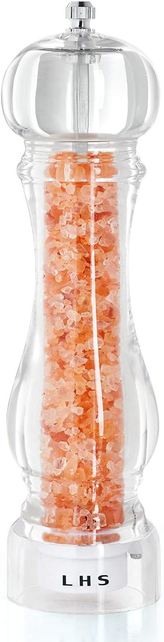 LHS Pepper Mill Grinder Salt Grinder Peppercorn Grinders with Adjustable Coarseness-Clear...