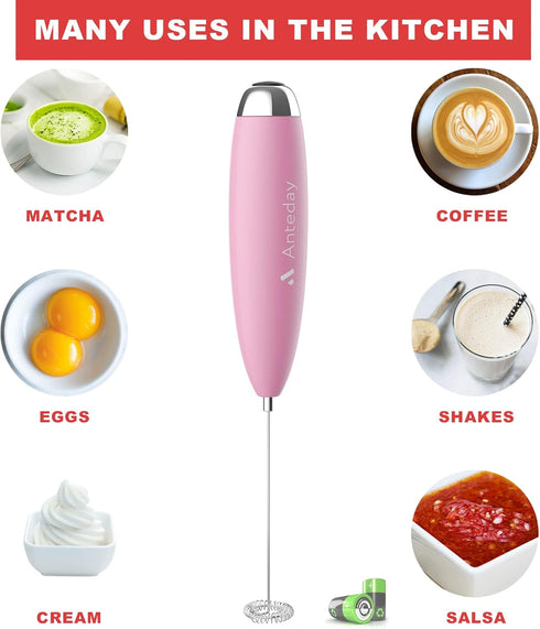 Frother for Coffee, Frother Handheld, Milk Frother, Upgraded Matcha Whisk Drink Mixer Electric Mini Whisk Hand Frother Mini Foamer Coffee Mixer fo...