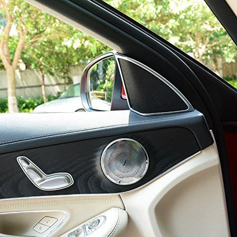 Lanyun Door Speaker Audio Player Cover Trim Compatible with Mercedes Benz for 2015-2019 W205 C-Class C250 C300 C350 C400 C63, X205 GLC-Class GLC25...