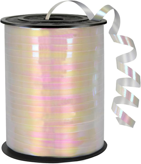 500 Yard Iridescent White Ribbon?5mm Ribbon for Wrapping?White Curling Ribbon?Curling Ribbon ?Balloon Ribbon Party Craft Decoration ?Balloon Strin...