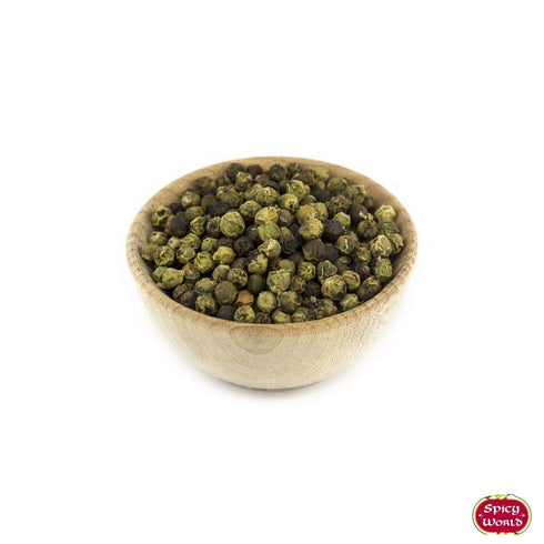 Spicy World Whole Green Peppercorns 4 Oz Bag - Steam Sterilized & All Natural...