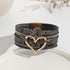 Fuqimanman2020 Heart Leather Wrap Bracelets Boho Stackable Cuff Bangles Resin Stone Rhinestone Bracelets with Clasp Christmas Jewelry Gift for Wom...