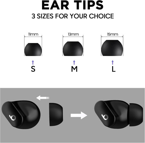 Silicone Case for Beats Studio Buds Case Cover, 2021/2023 New Beats Studio Buds, Wireless Earbuds Silicone Case Accessories with Keychain, Dark Gr...