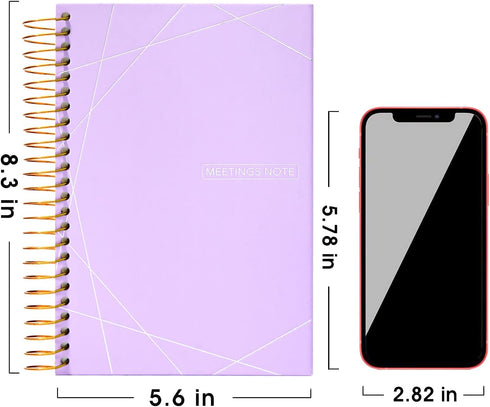 Meeting Notebook with Action Items Work Notebook for Note Taking 120 Sheets A5 Meeting Notebook for Office Business Meeting Agenda Book for Men Wo...