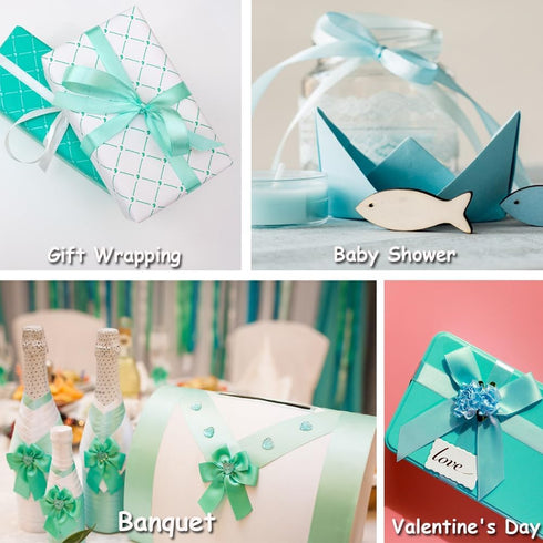 3/8 Inch Mint Green Satin Ribbon, 25 Yards Craft Fabric Ribbon for Gift Wrapping, Floral Bouquets, Christmas, Easter, Handmade Bows and Wedding Pa...