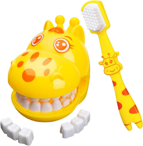 Yellow Demonstration Teeth Model, Giraffe Brushing Teaching Teeth Model, Hygienic Habit Cultivation Role Play Game, Early Development and Activity...