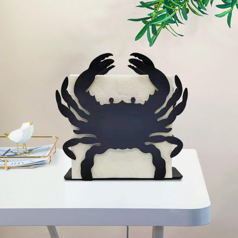 Crab Design Napkin Holder for Table, Modern Metal Iron Dispenser Organizer fit Tissue Paper Mail Bills, Tabletop Napkin Holder Stand for Home Kitc...
